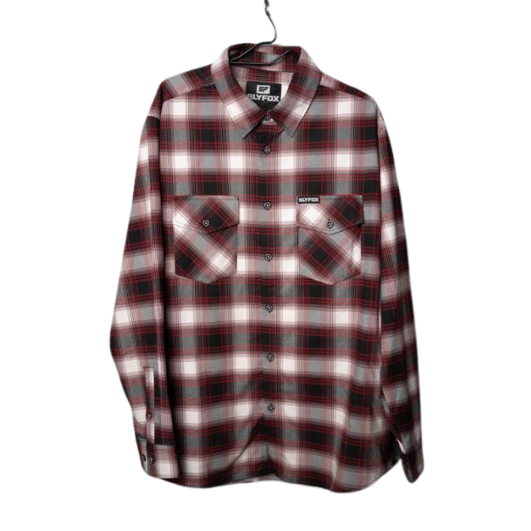 SlyFox Flannel - Red, White, & Black (Fox Blood)