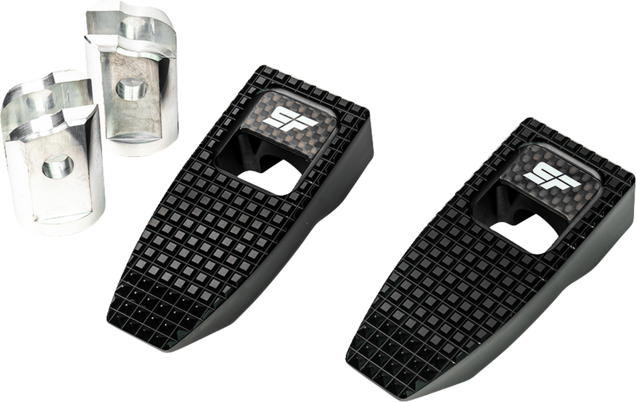 SLYFOX Speed Pegs - Black Anodized - Front SF-903-01-1