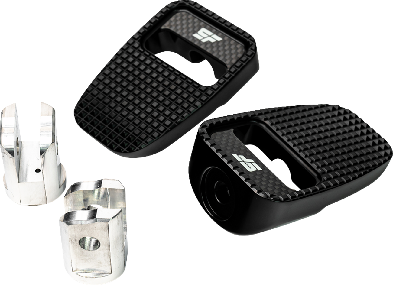 SLYFOX Footpegs - Black Anodized - Front SF-904-01-1