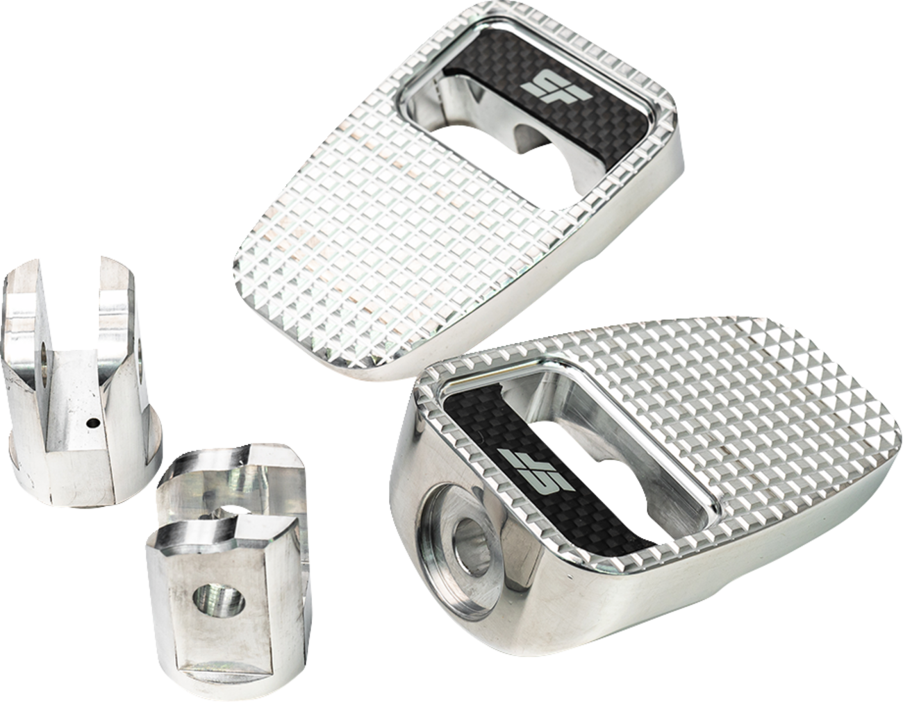 SLYFOX Footpegs - Silver Polished - Front SF-904-01-2