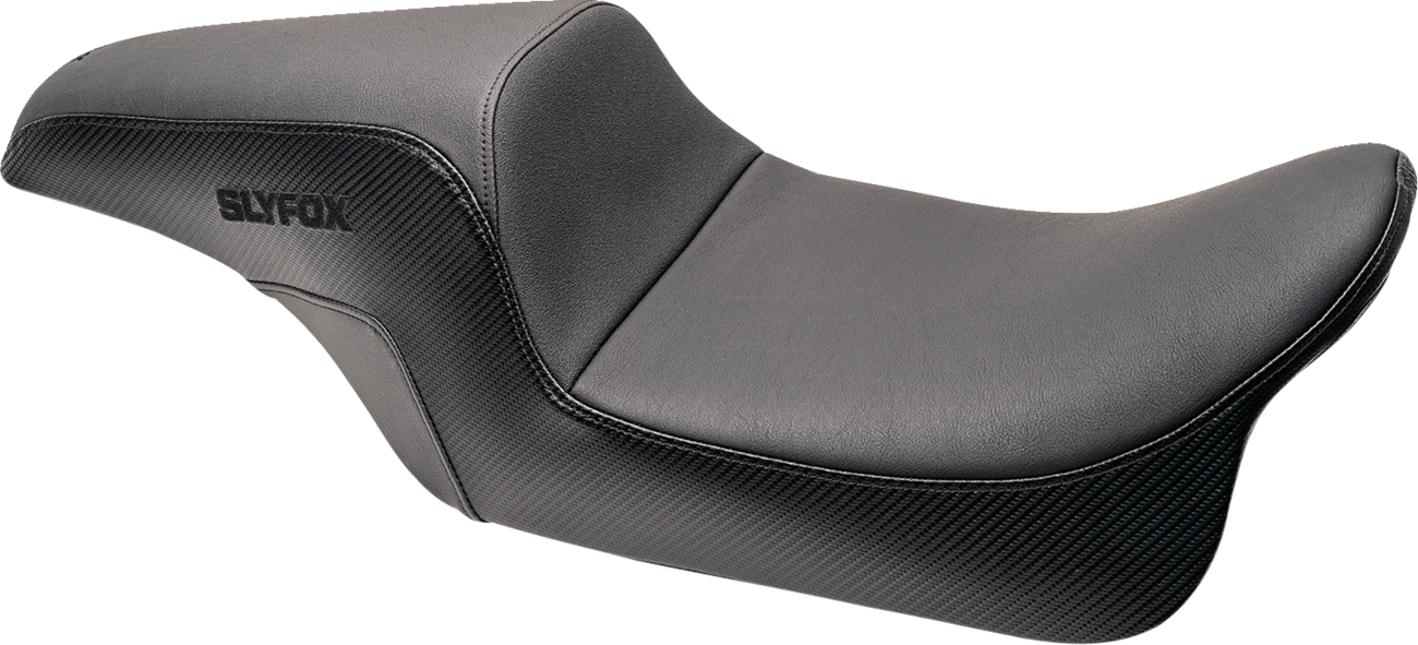 SLYFOX Drifter Seat - Black Logo - Smooth Vinyl - Carbon Fiber - FL '08-'23 0801-1614