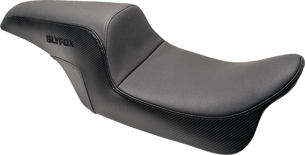 SLYFOX Drifter Seat - Black Logo - Smooth Vinyl - Carbon Fiber - FL '97-'07 0801-1612