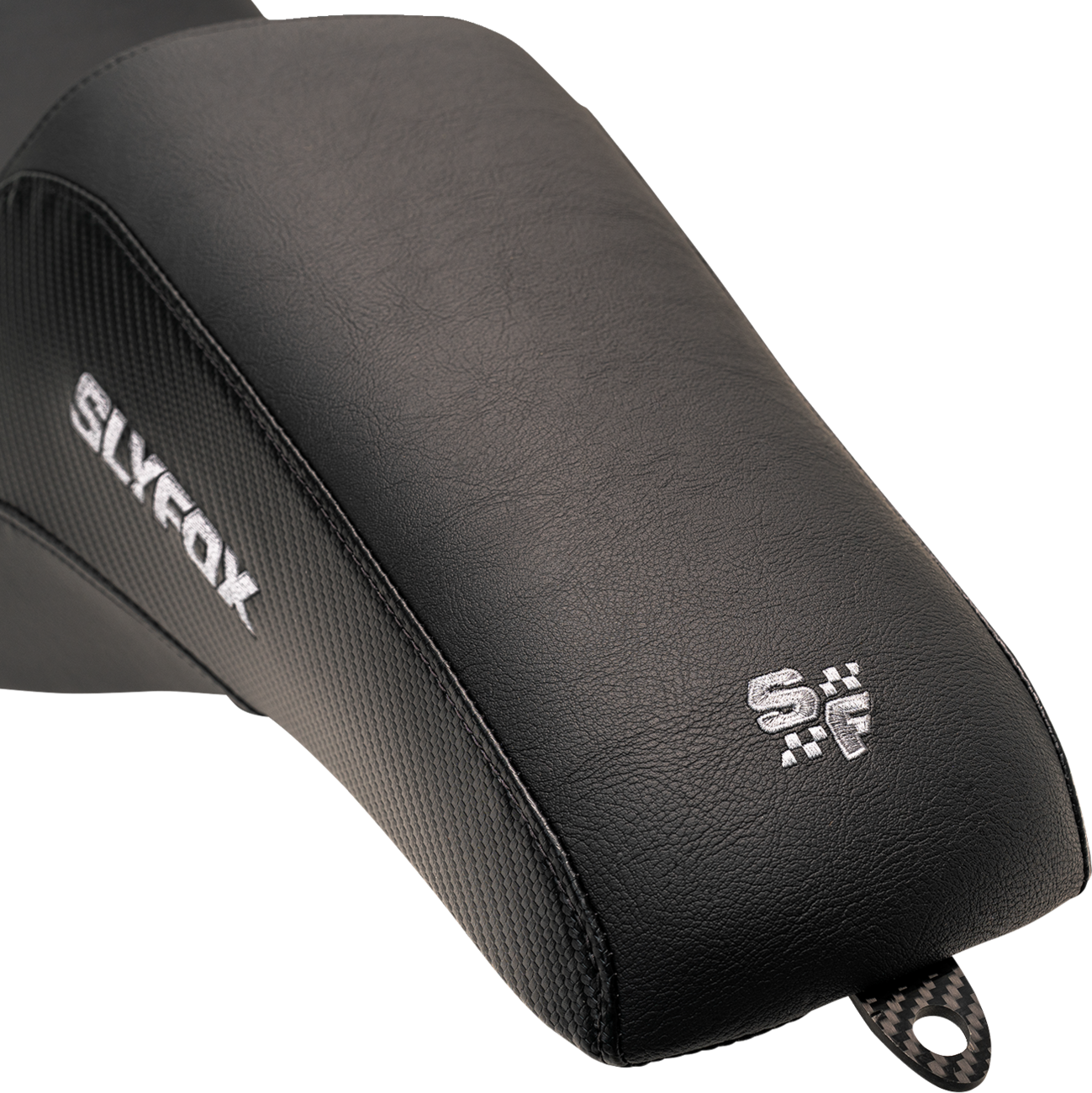 SLYFOX Drifter Seat - Gray Logo - Smooth Vinyl - Carbon Fiber - FL '08-'23 0801-1615
