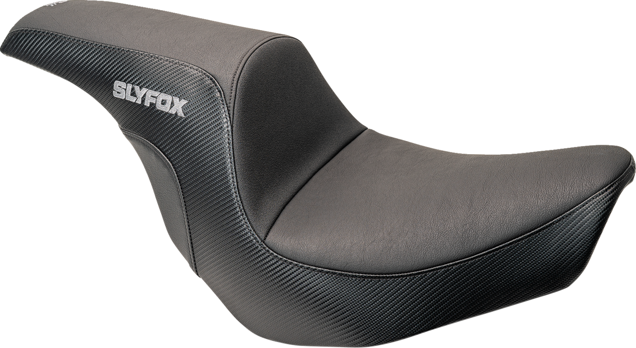SLYFOX Lowrider Drifter Seat - Gray Logo - Smooth Vinyl - Carbon Fiber - FXLR/FLSB '18-'24 0802-1590