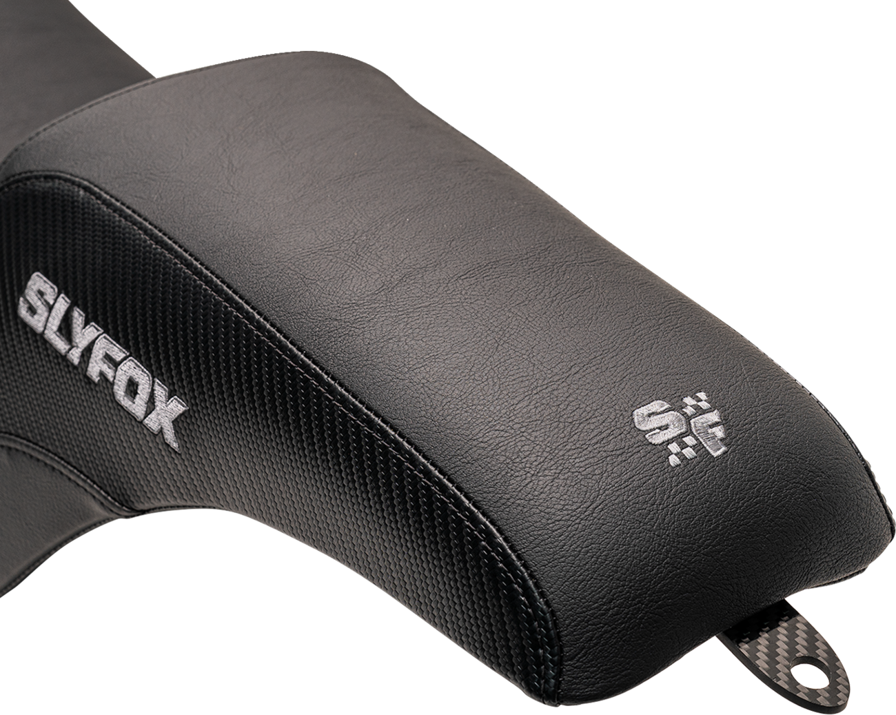 SLYFOX Lowrider Drifter Seat - Gray Logo - Smooth Vinyl - Carbon Fiber - FXLR/FLSB '18-'24 0802-1590