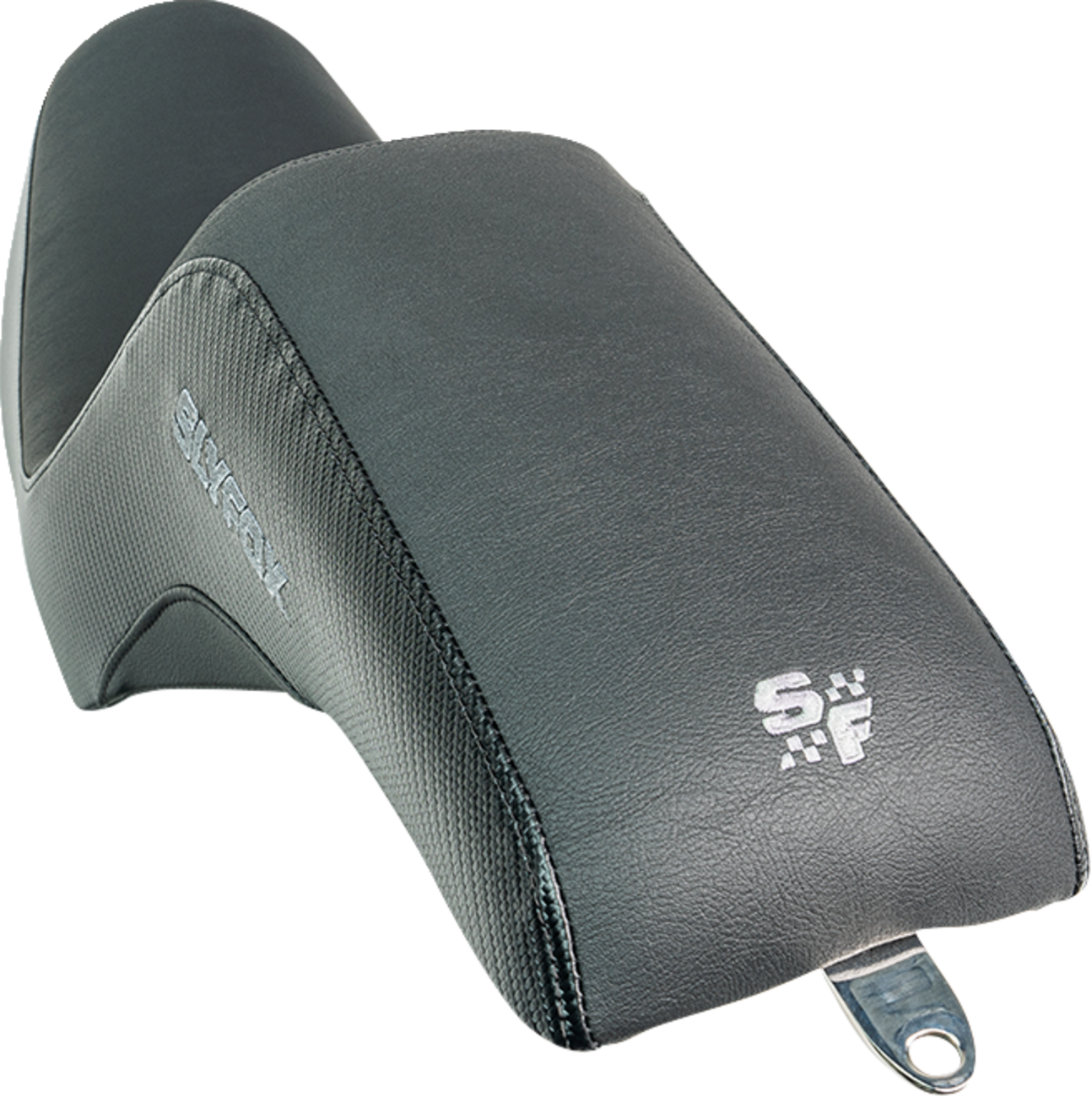 SLYFOX Drifter Seat - Gray Logo - Black Vinyl - Smooth - FXR '82-'00 SlyFox4681B