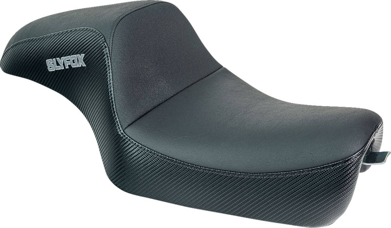 SLYFOX Drifter Seat - Gray Logo - Black Vinyl w/ Slipstop - Carbon Fiber - XL '04-'22 4684B-slyfox