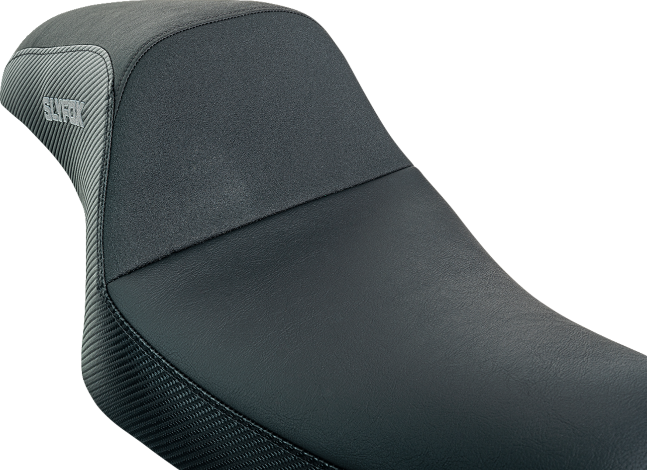 SLYFOX Drifter Seat - Gray Logo - Black Vinyl w/ Slipstop - Carbon Fiber - XL '04-'22 4684B-slyfox