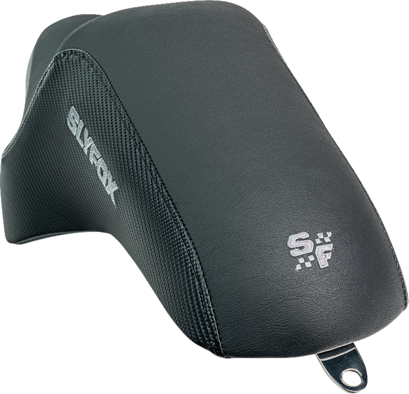 SLYFOX Drifter Seat - Gray Logo - Black Vinyl w/ Slipstop - Carbon Fiber - XL '04-'22 4684B-slyfox