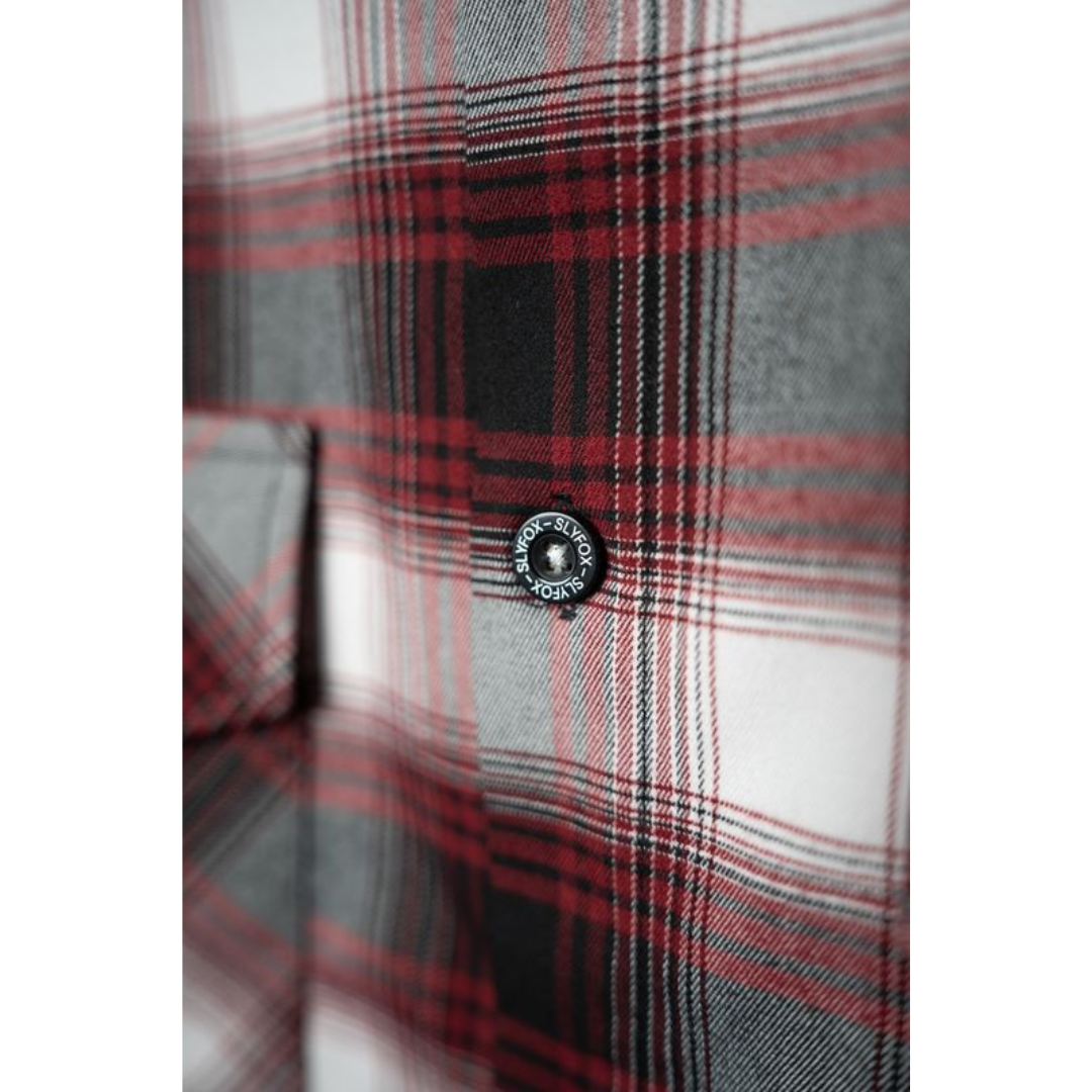 SlyFox Flannel - Red, White, & Black (Fox Blood)