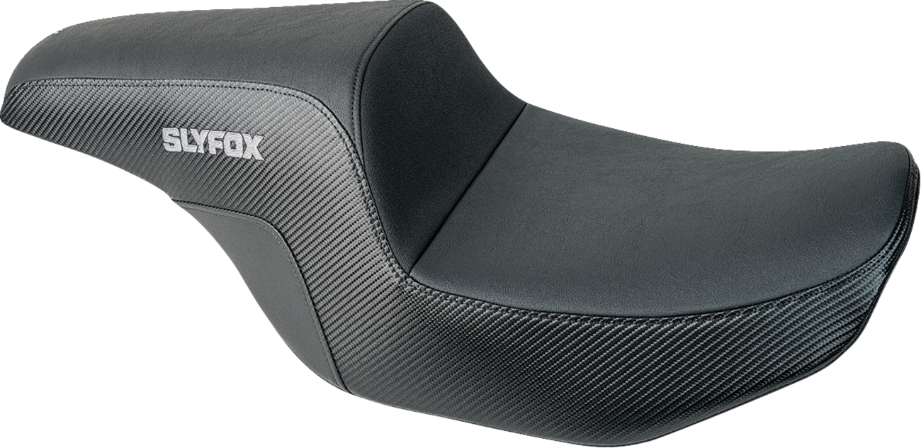 SLYFOX Drifter Tour Seat - Vinyl w/ Slipstop - Gray Logo - FL '23-'24 4685B-Slyfox