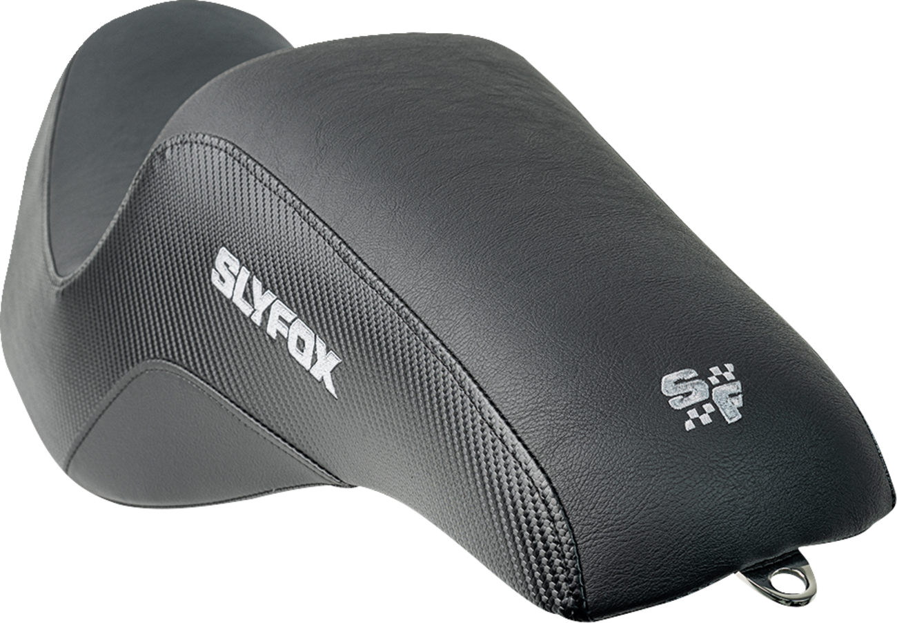 SLYFOX Drifter Tour Seat - Vinyl w/ Slipstop - Gray Logo - FL '23-'24 4685B-Slyfox