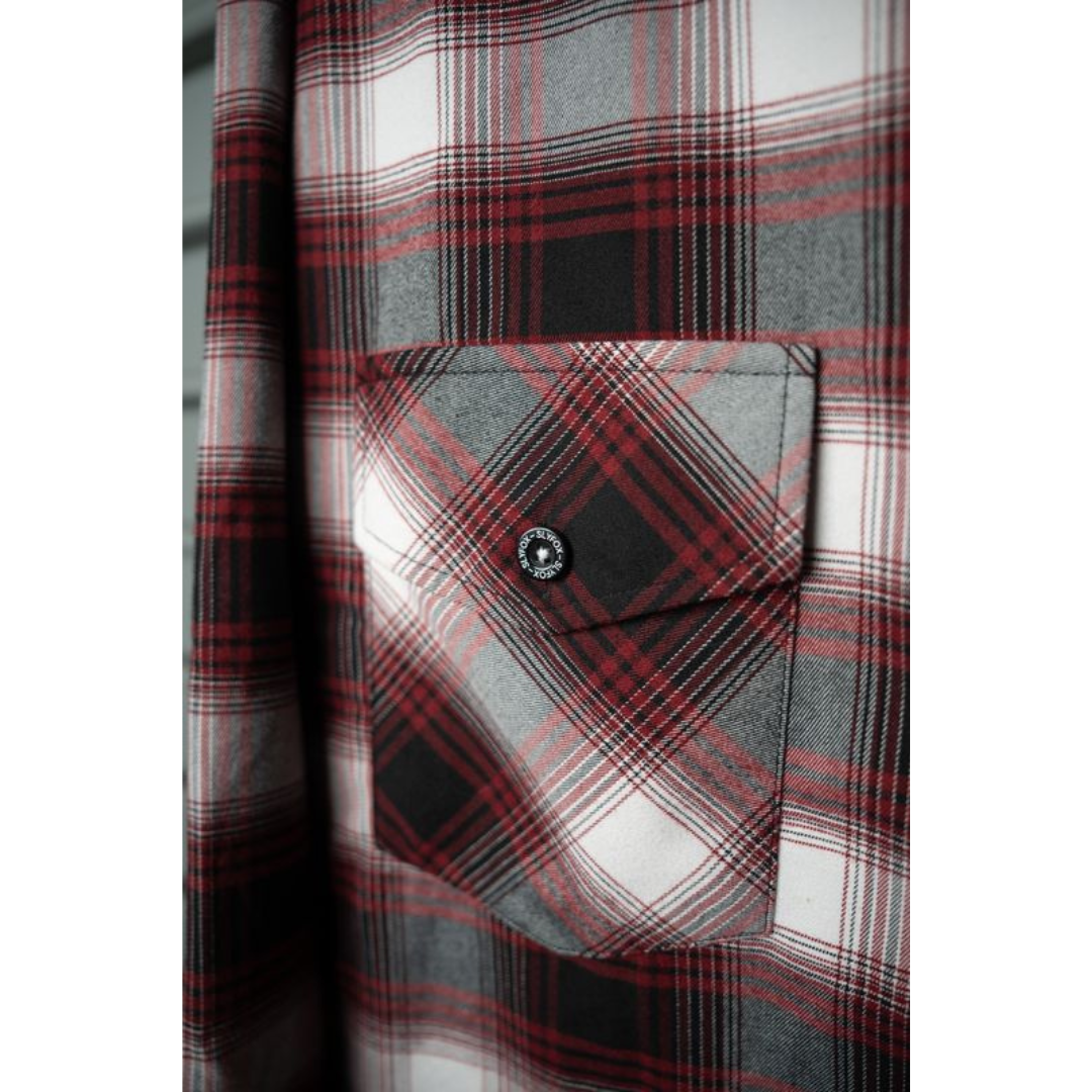SlyFox Flannel - Red, White, & Black (Fox Blood)