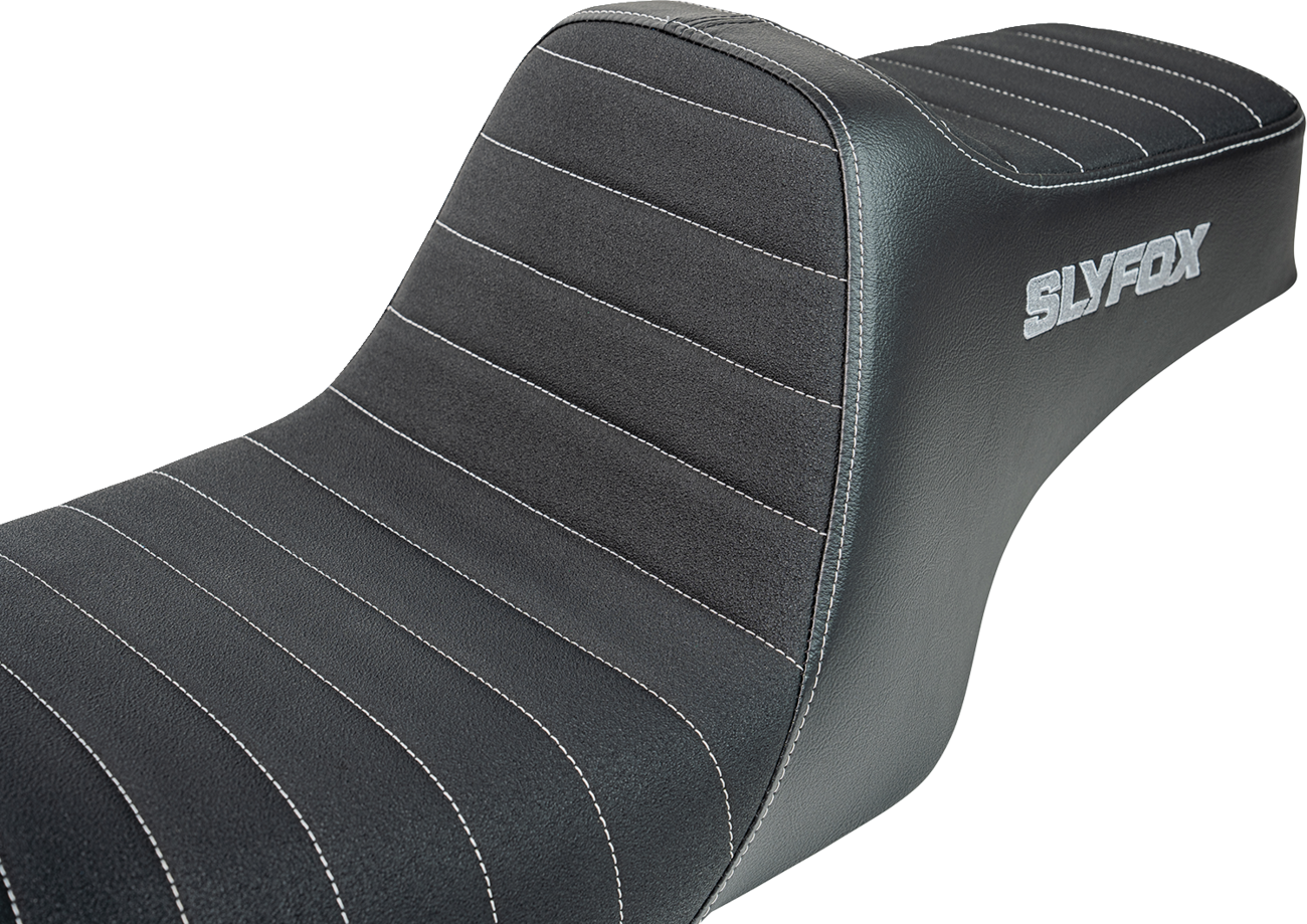 SLYFOX Highnoon Seat - Vinyl - Classic Stitch - Gray Logo - FL '97-'07 4702B-SlyFox