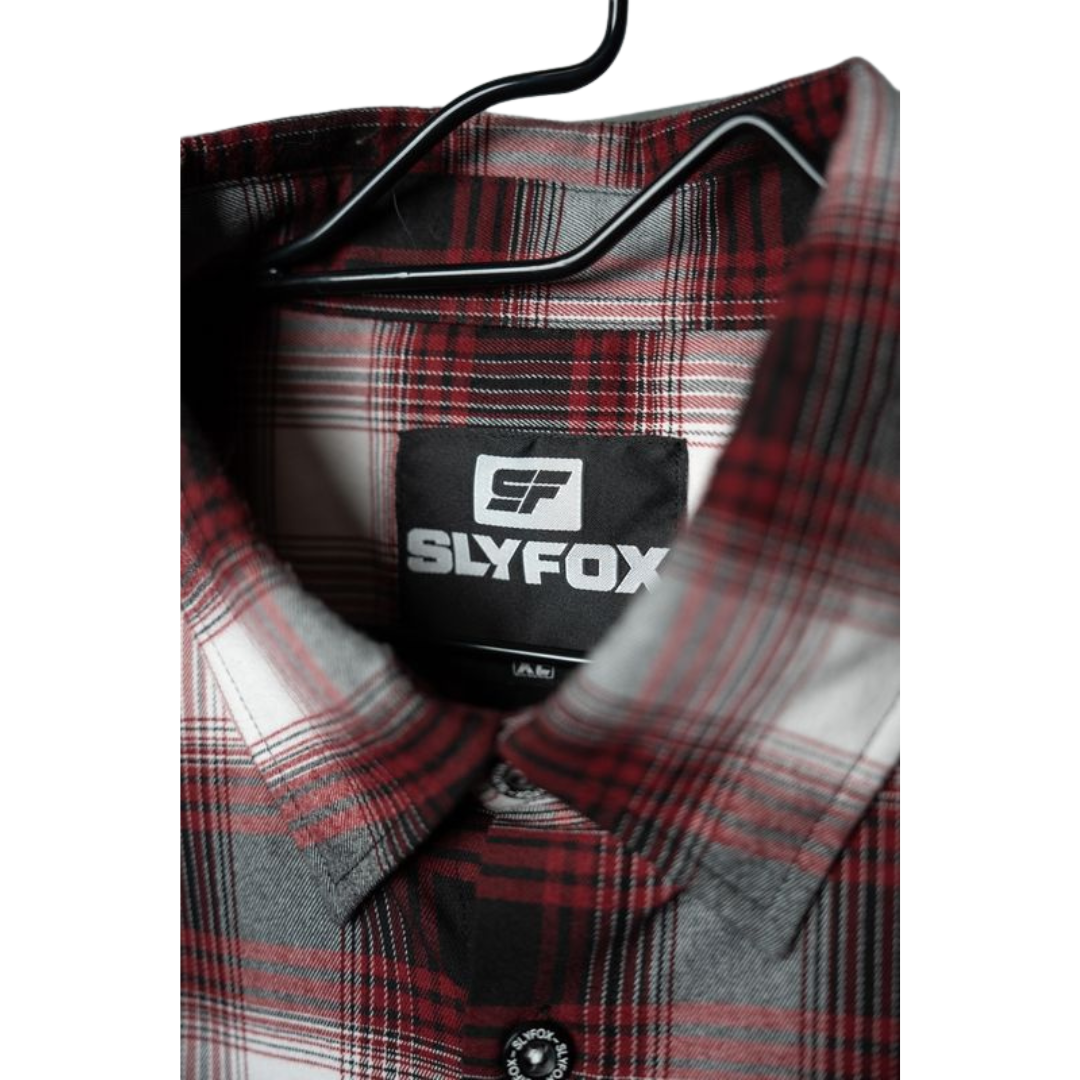 SlyFox Flannel - Red, White, & Black (Fox Blood)