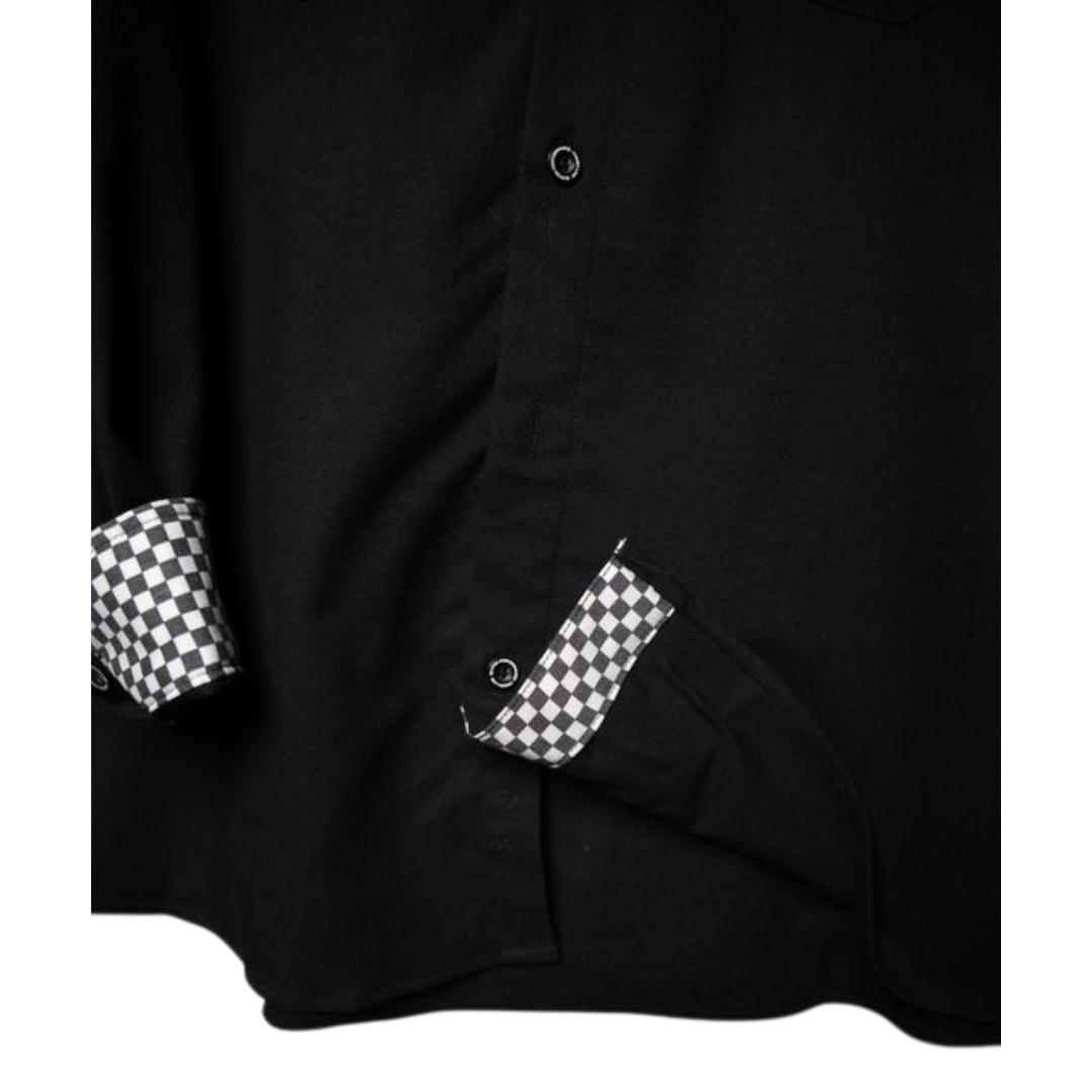 SLYFOX Finish Line Flannel - Black & Checkers