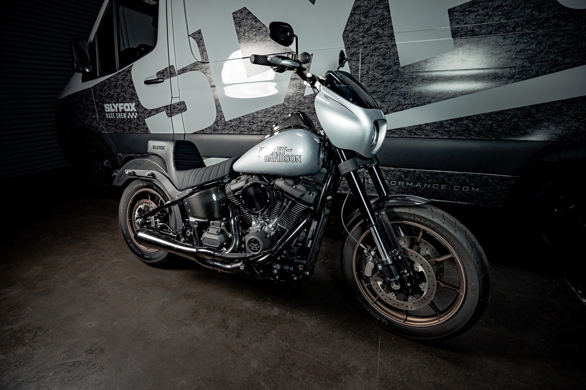 SLYFOX HighNoon Tuck N Roll Seat (Black Logo) Softail FXLRS/FXLRST - '18-'25