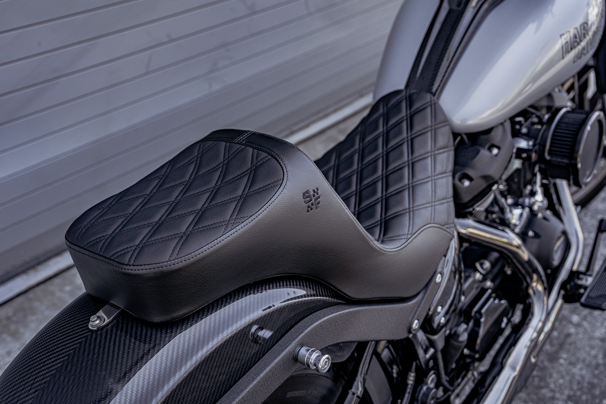 SLYFOX Chariot Diamond Stitch Seat (Black Logo) Softail FXLRS/FXLRST - '18-'25