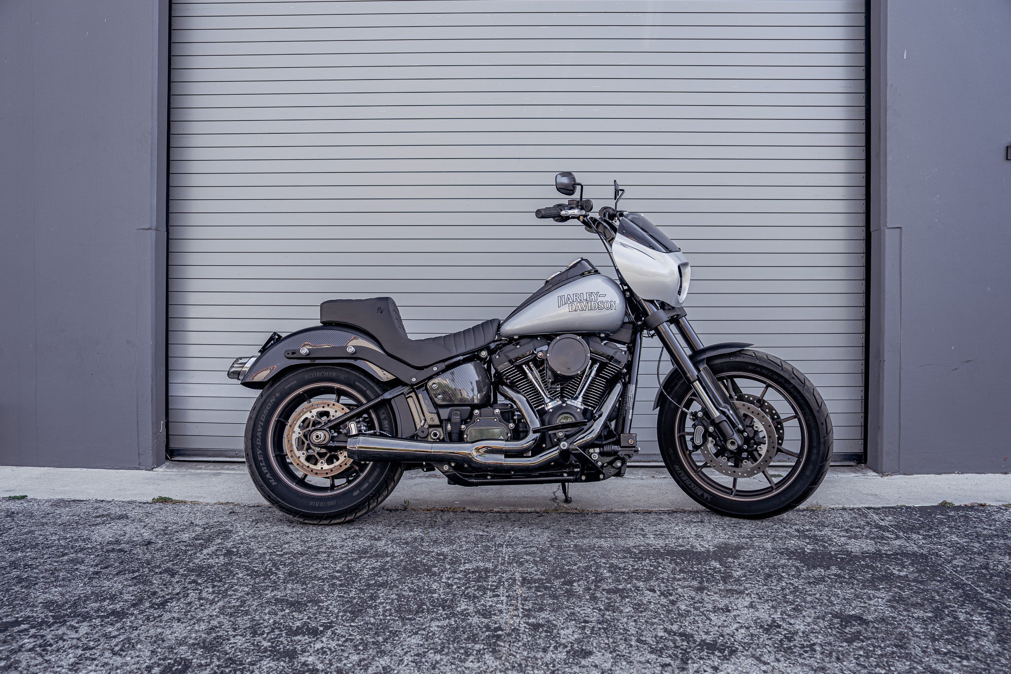 SLYFOX Chariot Tuck N Roll Seat (Black Logo) Softail FXLRS/FXLRST - '18-'25