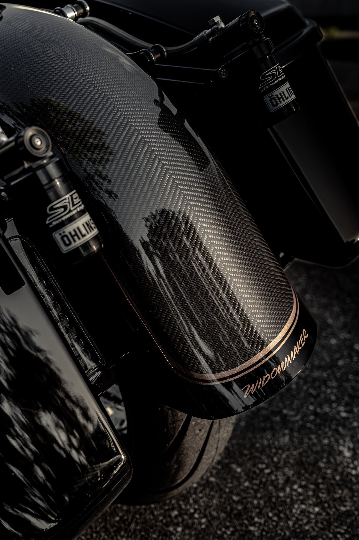 SLYFOX Carbon Rear Fender (Gloss) Touring