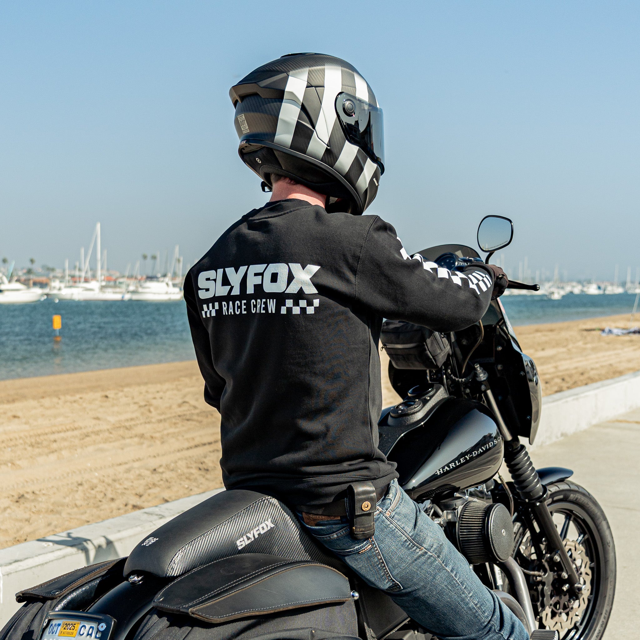 SF Black "Race Crew" Crew Neck Sweater