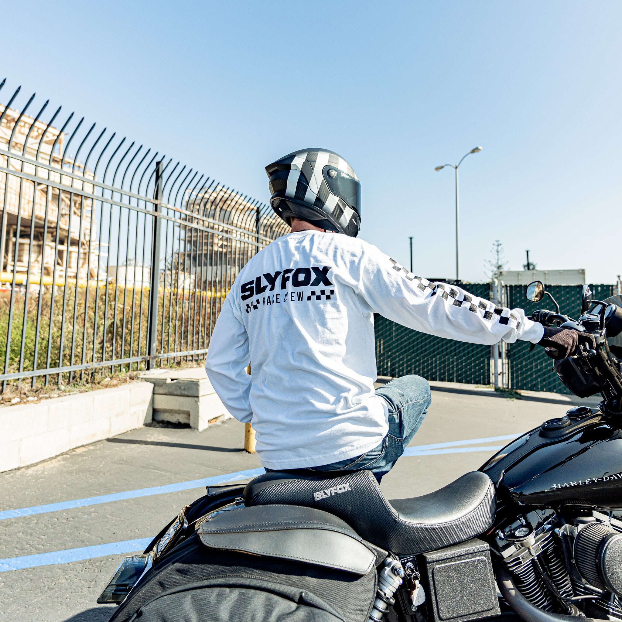 SF White Long Sleeve "Race Crew" T-Shirt