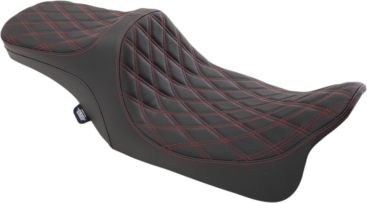 DRAG SPECIALTIES SEATS Predator III 2-Up Seat - Double Diamond - Red Thread - FL '99-'07 0801-1310