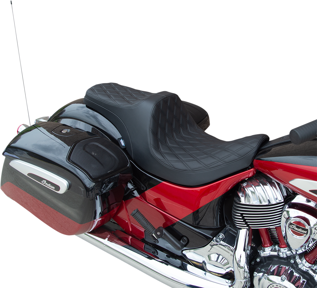 DRAG SPECIALTIES SEATS Predator III Seat - Forward Positioning - Double Diamond - Black Stitching - Indian '14-'22 0810-2270