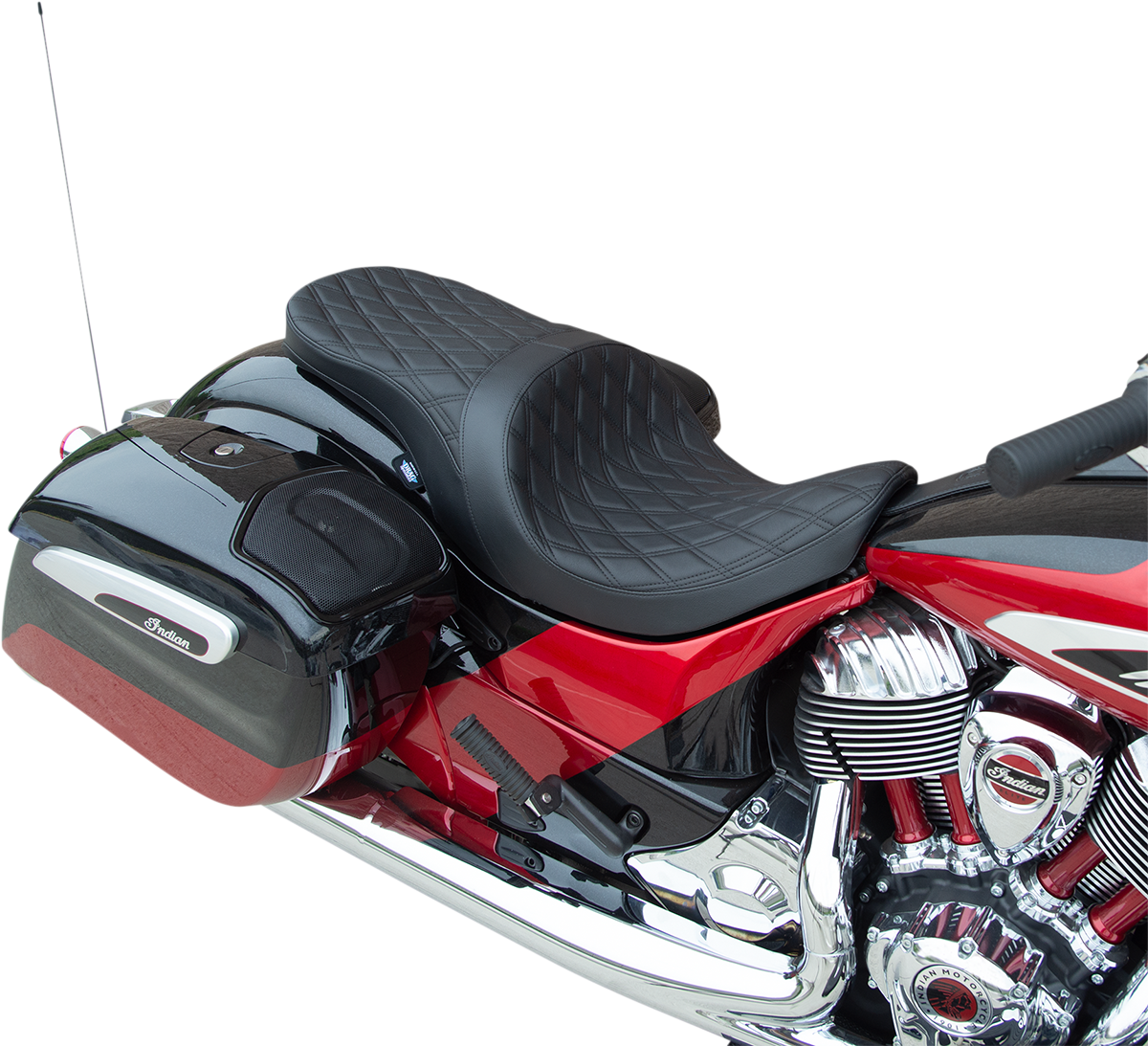 DRAG SPECIALTIES SEATS Low Profile Touring Seat - Black - Smooth - Vinyl - Indian '14-'22 0810-2273