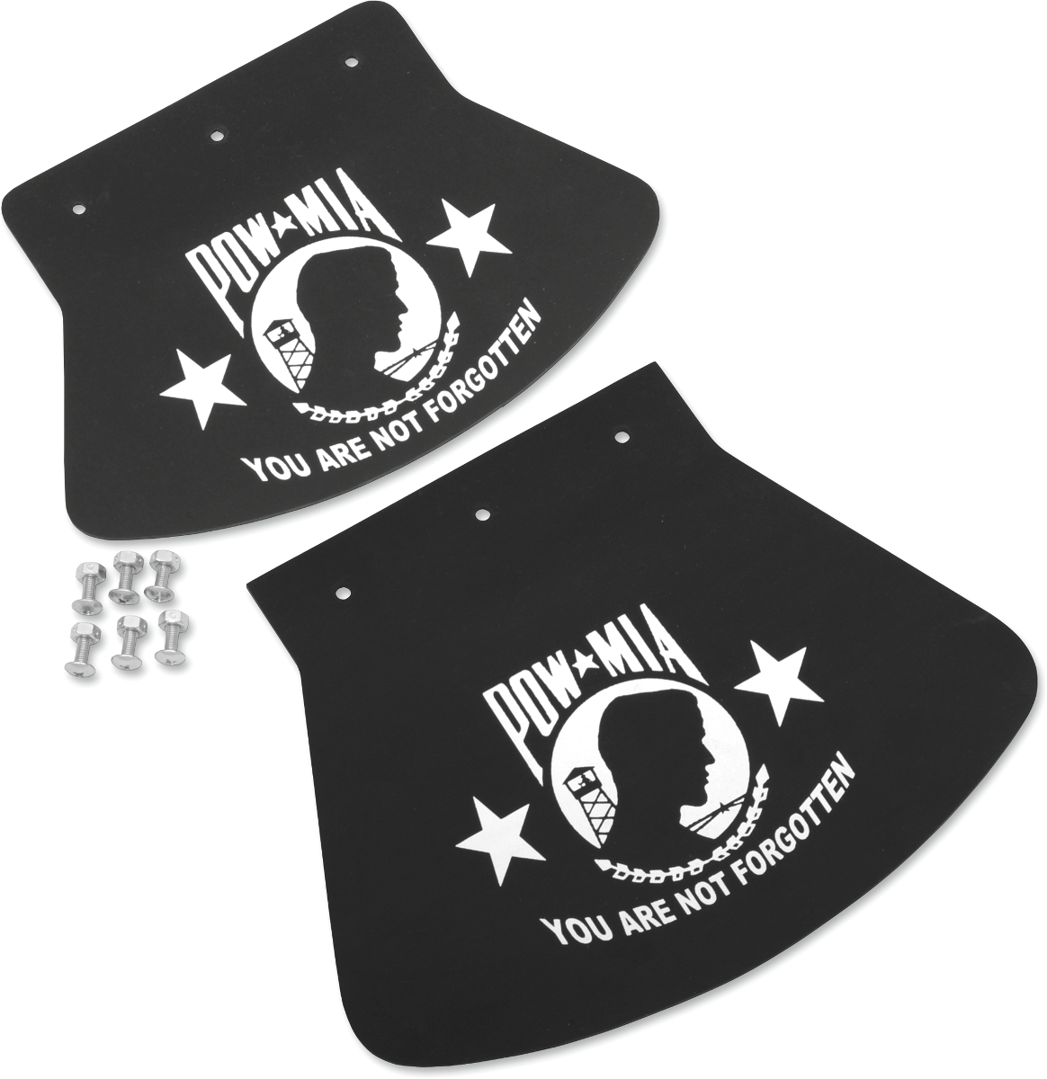 DRAG SPECIALTIES SEATS Large Mud Flap - POW-MIA - 10-1/2" W x 8" H 1420-0046