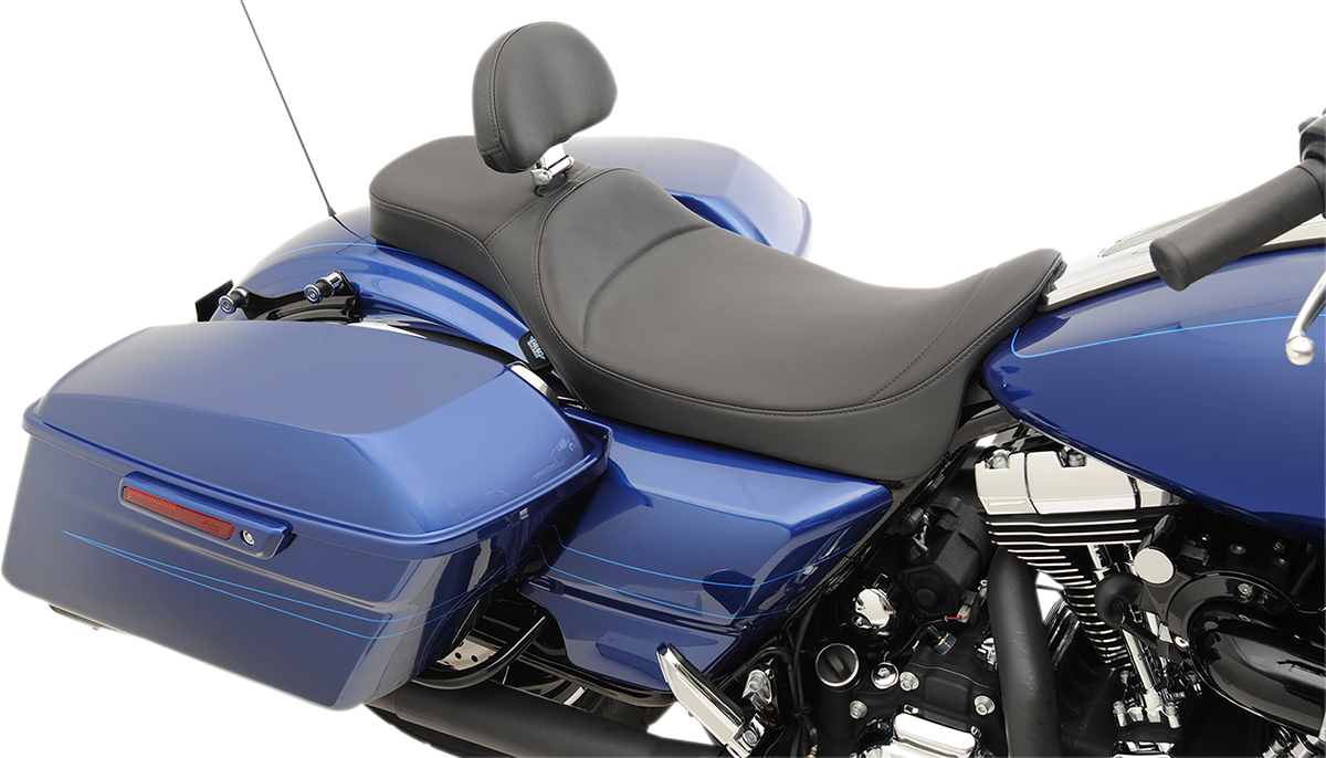 DRAG SPECIALTIES SEATS Extended Reach Predator Seat - Mild Stitched - Backrest Recepticle - FL '08-'24 0801-1005