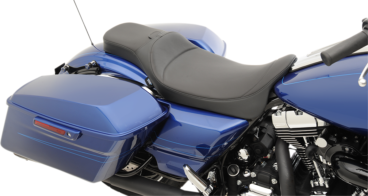 DRAG SPECIALTIES SEATS Extended Reach Predator Seat - Mild Stitched - Backrest Recepticle - FL '08-'24 0801-1005