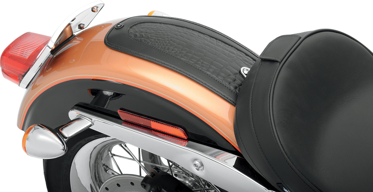 DRAG SPECIALTIES SEATS Fender Skin - Embossed Faux Alligator Leather Center - 15" 1405-0136