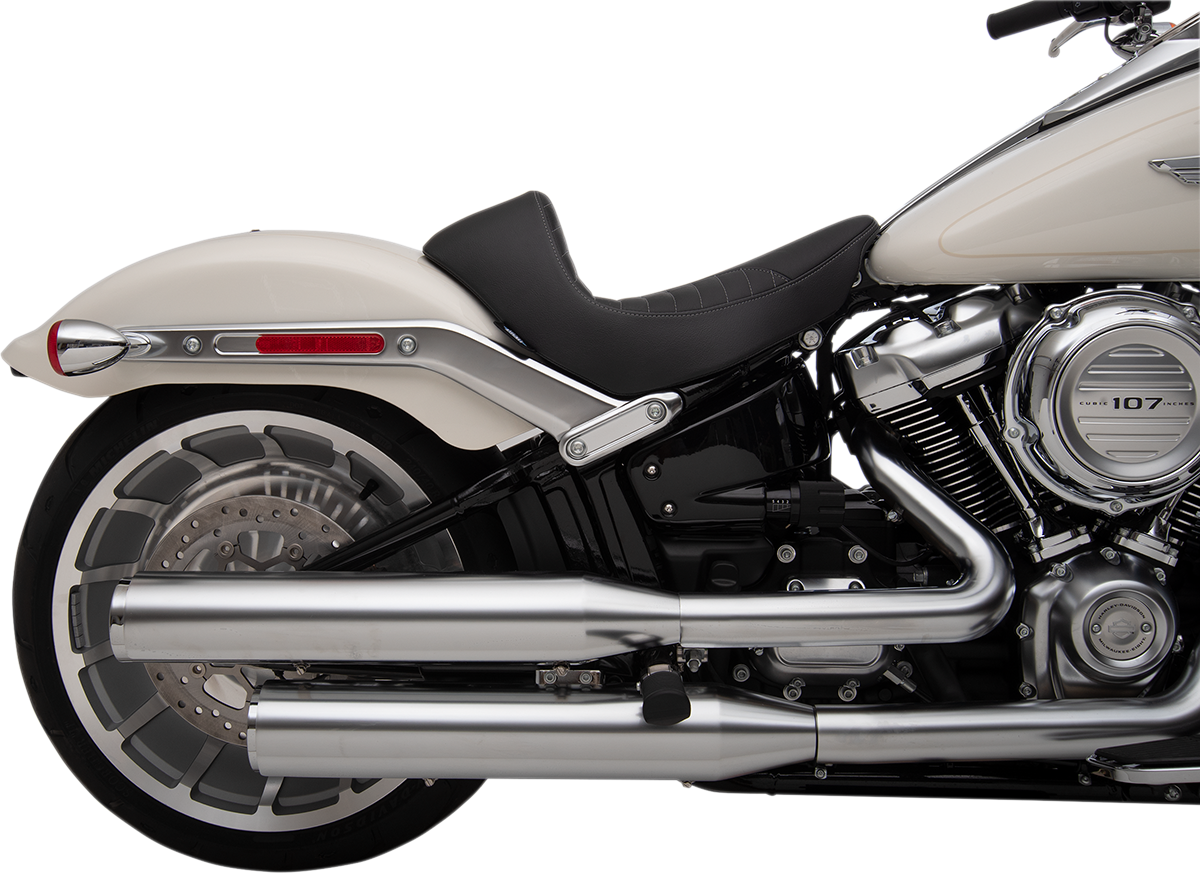 DRAG SPECIALTIES SEATS EZ-Solo Seat - Scorpion Stitch - Silver Thread - Vinyl - FLFB/S '18-'22 0802-1186