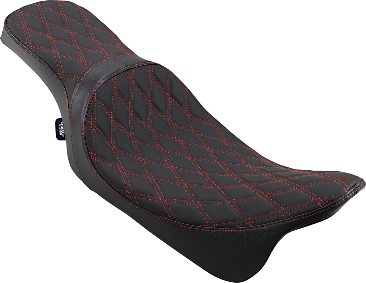 DRAG SPECIALTIES SEATS Predator 2-Up Seat - Double Diamond - Red Stitching - FL '08-'23 0801-1272