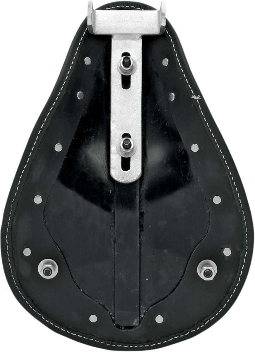 DRAG SPECIALTIES SEATS Seat - Spring Solo - Low-Profile - Black Vinyl/White Stitching 0806-0074