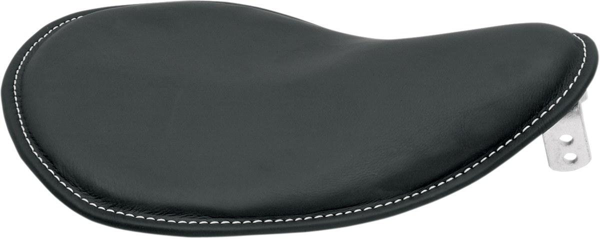 DRAG SPECIALTIES SEATS Seat - Spring Solo - Low-Profile - Black Vinyl/White Stitching 0806-0074