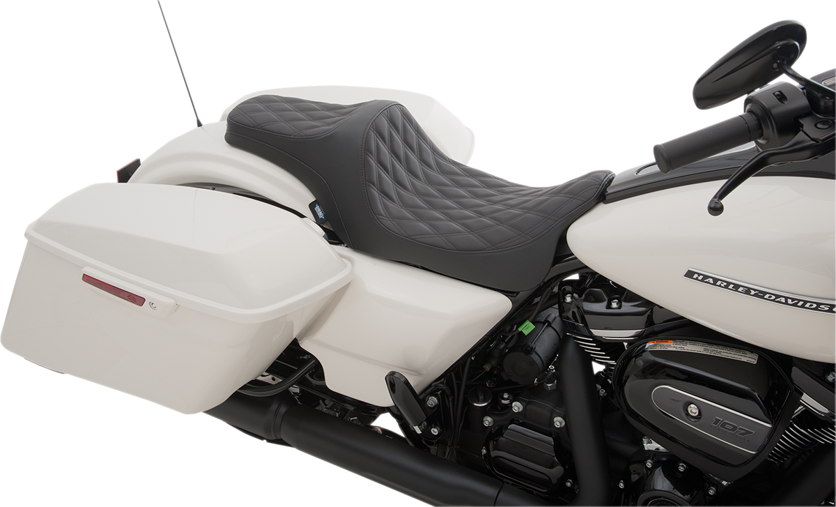 DRAG SPECIALTIES SEATS Predator III Seat - Double Diamond - Black Stitiched - FL '08-'23 0801-1114