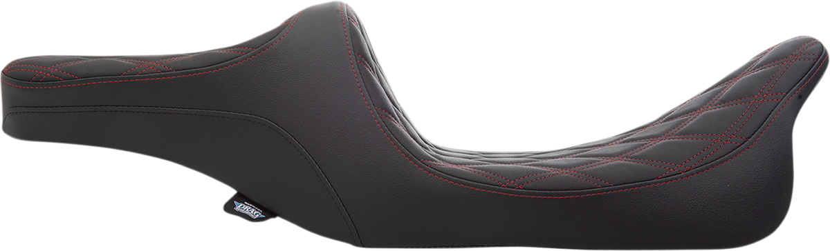 DRAG SPECIALTIES SEATS Predator III 2-Up Seat - Double Diamond - Red Thread - FL '99-'07 0801-1310