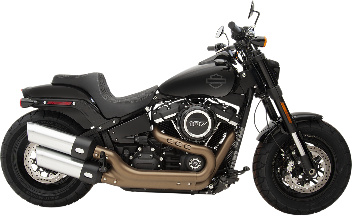 DRAG SPECIALTIES SEATS Predator III Seat - Double Diamond - Silver Stitched - FXFB/S '18-'23 0802-1073
