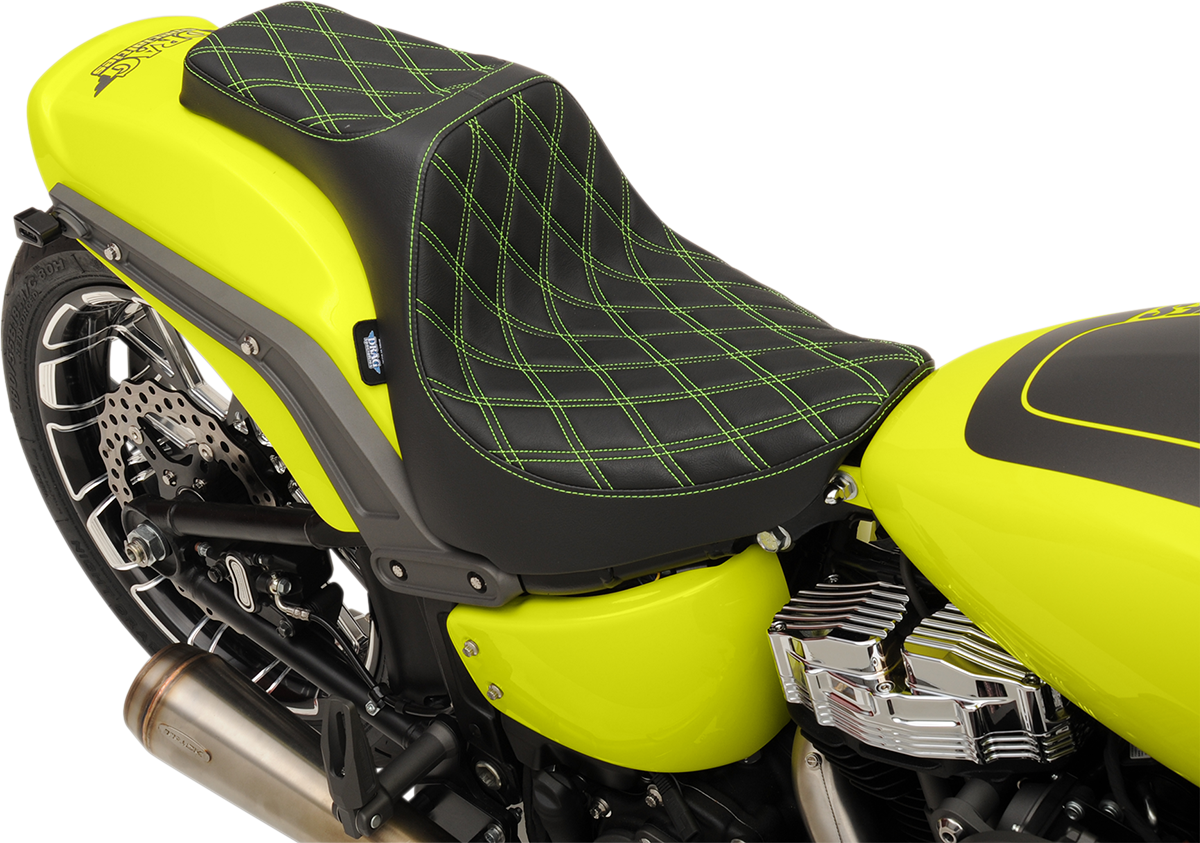 DRAG SPECIALTIES SEATS Predator III Seat - Double Diamond - Silver Stitched - FXFB/S '18-'23 0802-1073