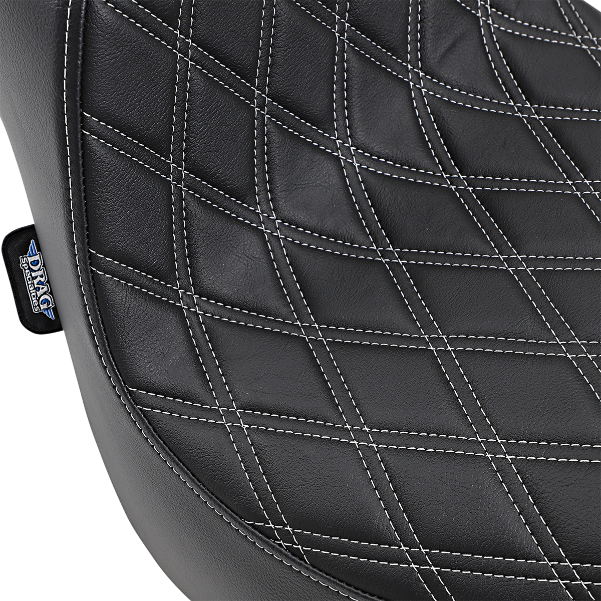 DRAG SPECIALTIES SEATS Predator III Seat - Double Diamond - Silver Stitched - FXFB/S '18-'23 0802-1073
