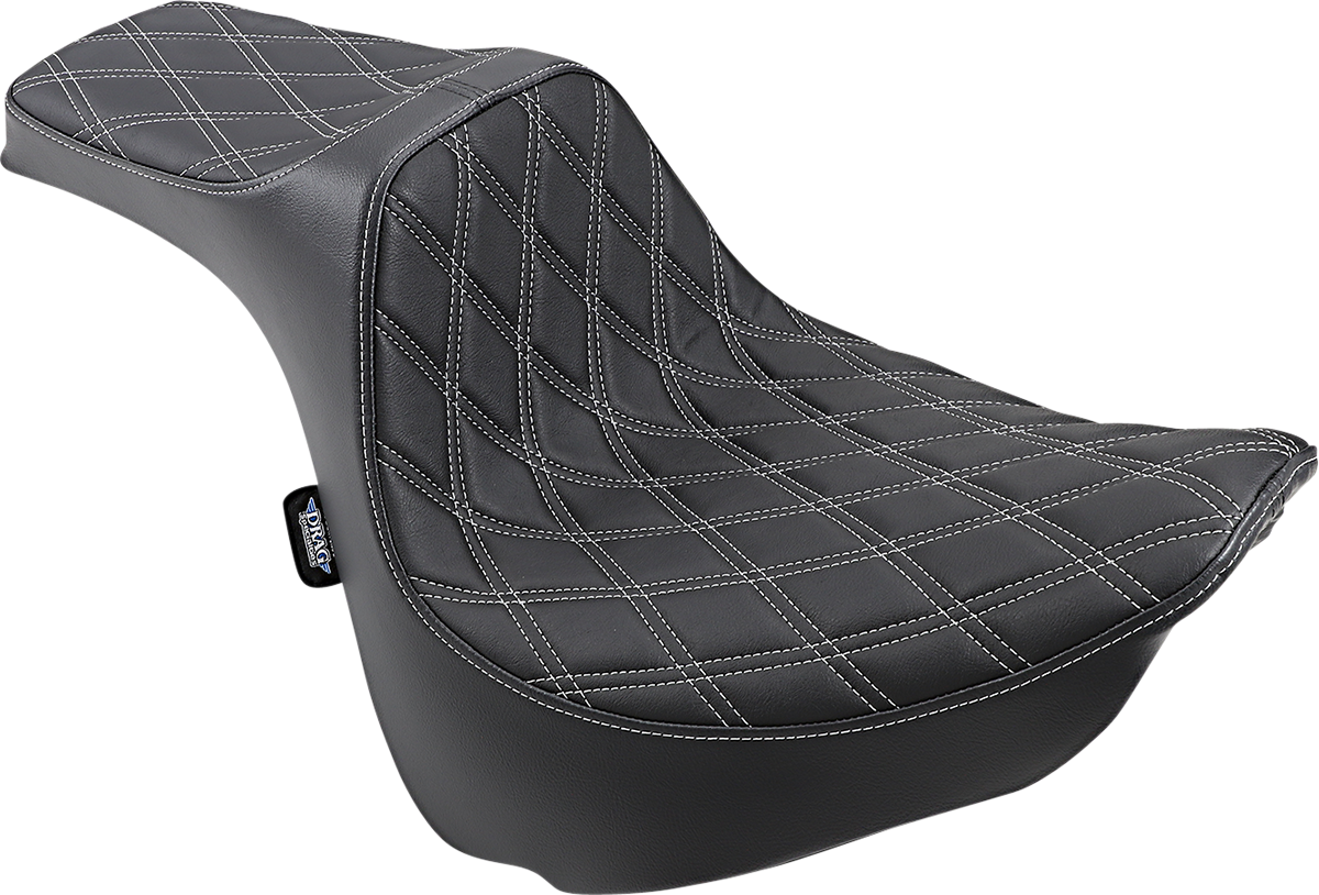 DRAG SPECIALTIES SEATS Predator III Seat - Double Diamond - Silver Stitched - FXFB/S '18-'23 0802-1073