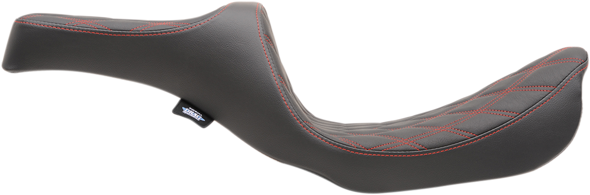 DRAG SPECIALTIES SEATS Predator III Seat - Double Diamond - Red Stitching - FXD/FLD '06-'17 0803-0604