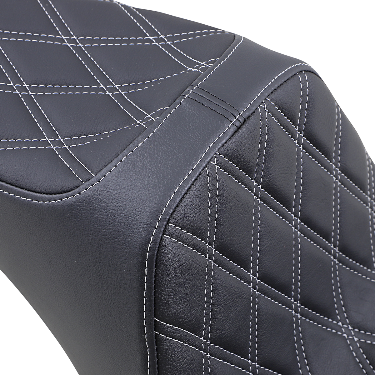 DRAG SPECIALTIES SEATS Predator III 2-Up Seat - Vinyl - Double Diamond - Silver Stitching - Softail '06-'17 08021439