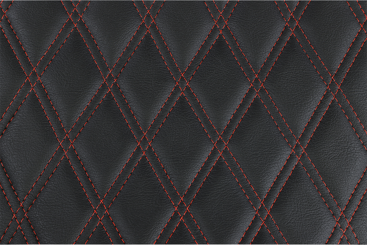 DRAG SPECIALTIES SEATS Extended Reach Predator III Seat - Double Diamond - Black w/ Red Stitching - FL '99-'07 08011371