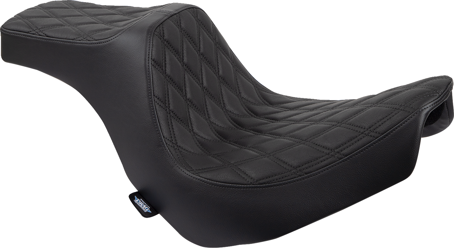 DRAG SPECIALTIES SEATS Predator III 2-Up Seat - Vinyl - Double Diamond - Black Stitching - FL/FX '18-'24 0802-1491
