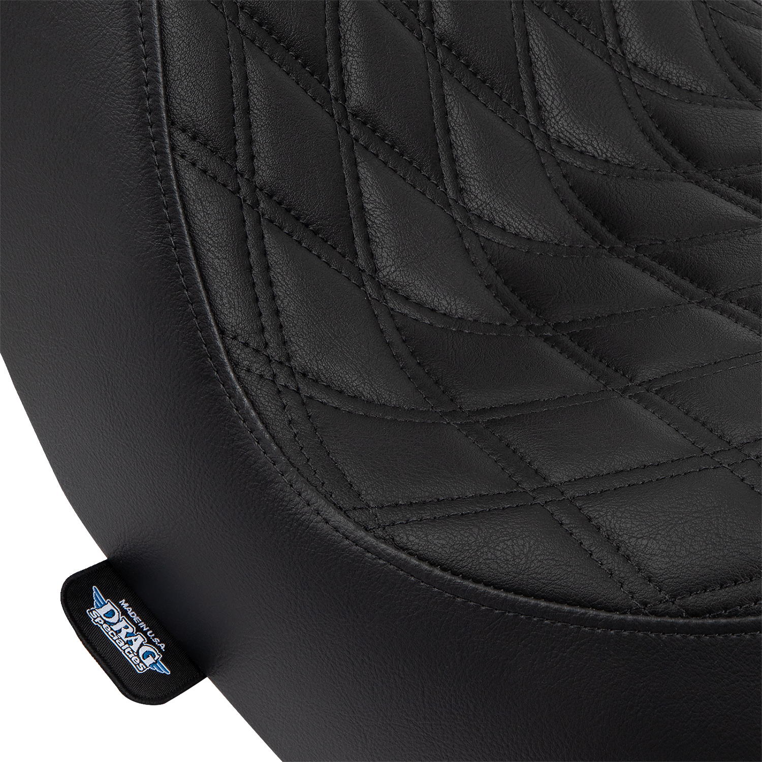DRAG SPECIALTIES SEATS Predator III 2-Up Seat - Vinyl - Double Diamond - Black Stitching - FL/FX '18-'24 0802-1491