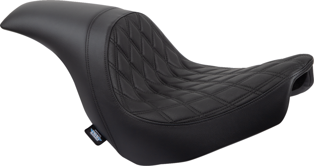 DRAG SPECIALTIES SEATS Predator Seat - Double Diamond w/ Black Sitching - Vinyl - FLSB/FXLR '18-'23 0802-1517