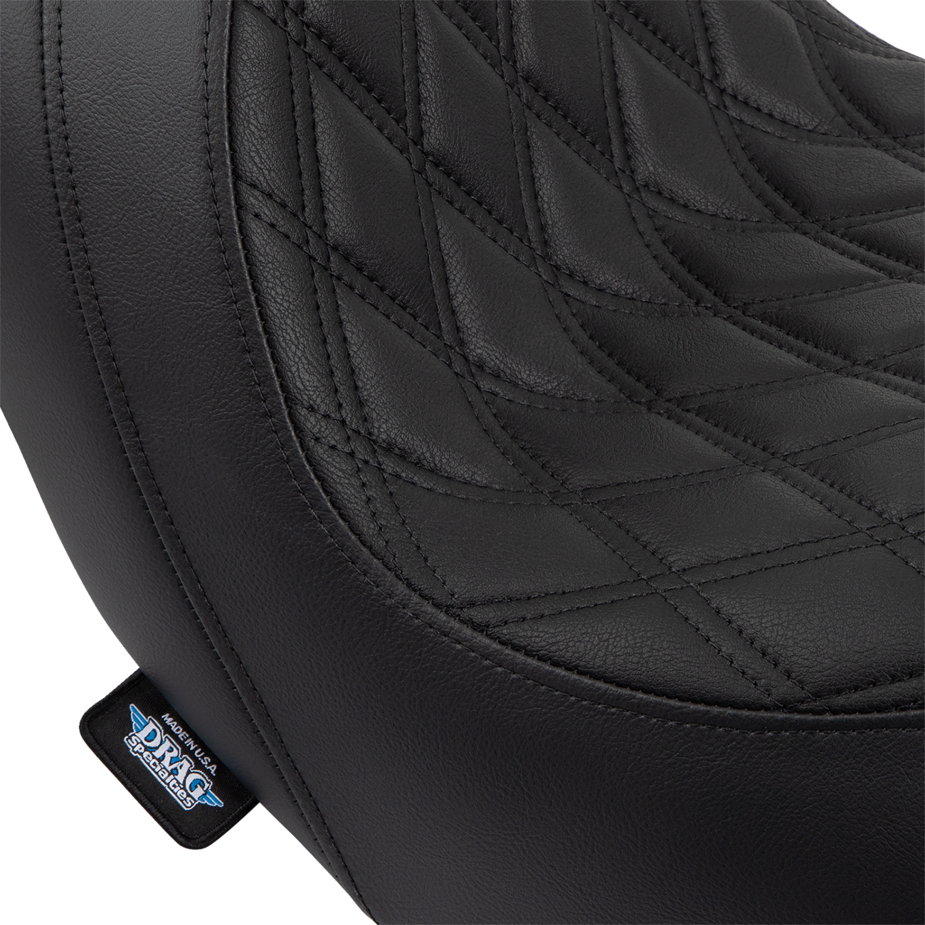 DRAG SPECIALTIES SEATS Predator Seat - Double Diamond w/ Black Sitching - Vinyl - FLSB/FXLR '18-'23 0802-1517